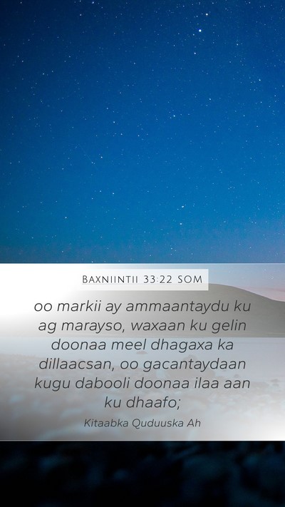 Baxniintii 33:22 SOM Bible Verse Image
