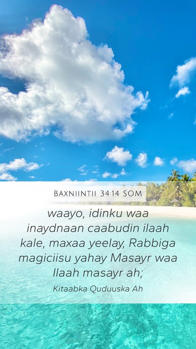 Baxniintii 34:14 SOM Bible Verse Image
