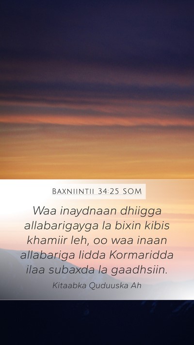 Baxniintii 34:25 SOM Bible Verse Image