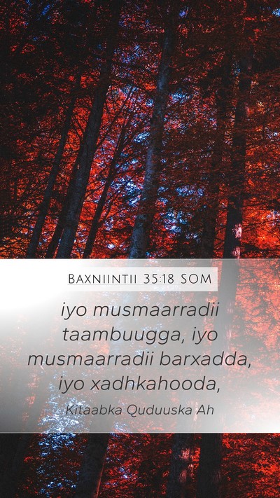 Baxniintii 35:18 SOM Bible Verse Image