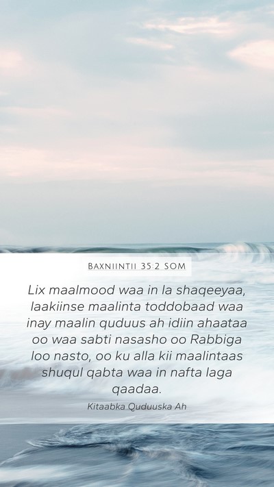 Baxniintii 35:2 SOM Bible Verse Image