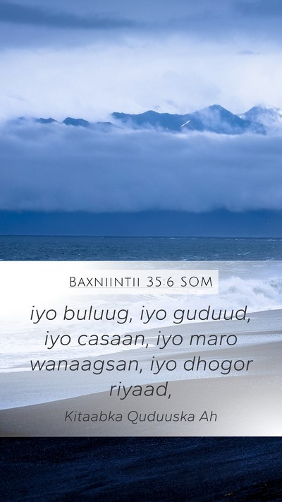 Baxniintii 35:6 SOM Mobile Phone Wallpaper - iyo buluug, iyo guduud, iyo casaan, iyo maro - Mobile Bible Verse Wallpaper