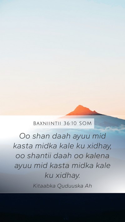 Baxniintii 36:10 SOM Bible Verse Image