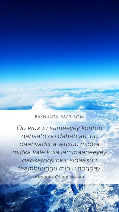 Baxniintii 36:13 SOM Bible Verse Image