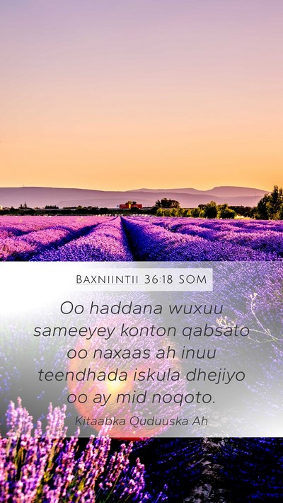Baxniintii 36:18 SOM Bible Verse Image