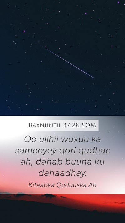 Baxniintii 37:28 SOM Mobile Phone Wallpaper - Oo ulihii wuxuu ka sameeyey qori qudhac ah, dahab - Mobile Bible Verse Wallpaper