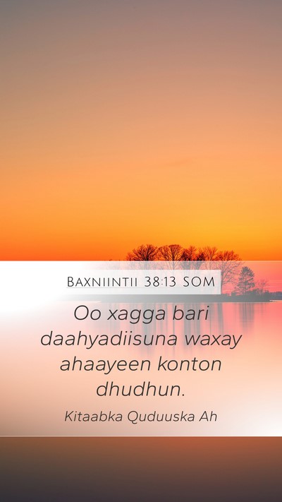 Baxniintii 38:13 SOM Mobile Phone Wallpaper - Oo xagga bari daahyadiisuna waxay ahaayeen konton - Mobile Bible Verse Wallpaper