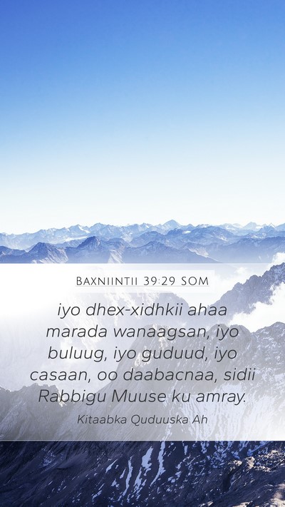 Baxniintii 39:29 SOM Bible Verse Image