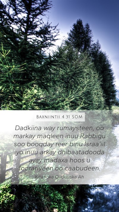 Baxniintii 4:31 SOM Bible Verse Image