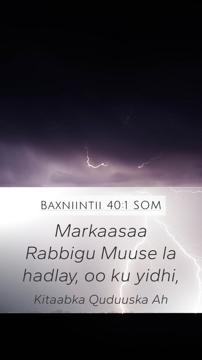 Baxniintii 40:1 SOM Mobile Phone Wallpaper - Markaasaa Rabbigu Muuse la hadlay, oo ku - Mobile Bible Verse Wallpaper