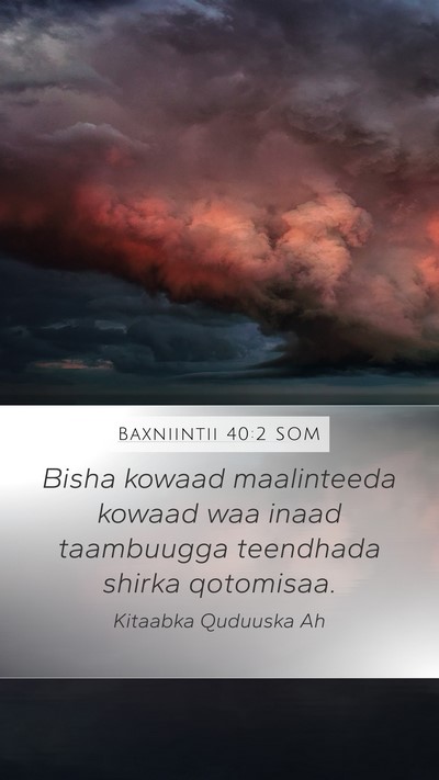 Baxniintii 40:2 SOM Bible Verse Image