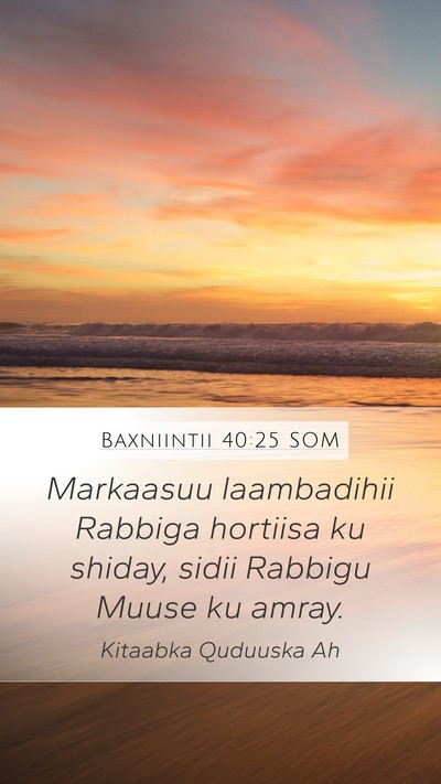 Baxniintii 40:25 SOM Bible Verse Image