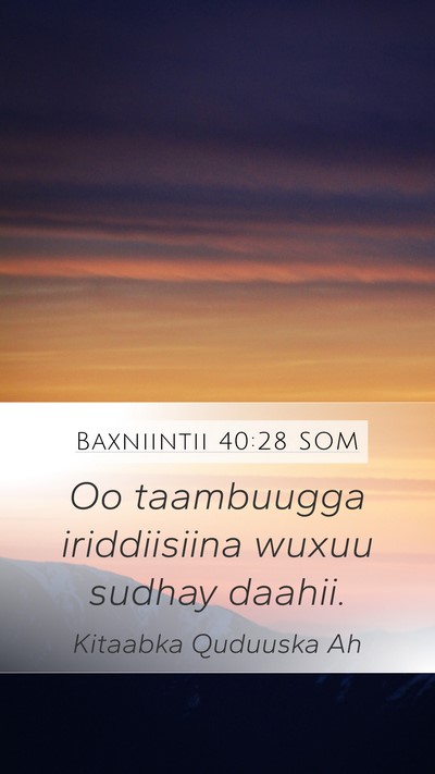 Baxniintii 40:28 SOM Bible Verse Image