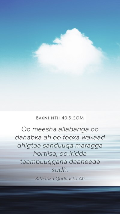 Baxniintii 40:5 SOM Bible Verse Image