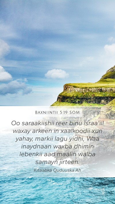 Baxniintii 5:19 SOM Bible Verse Image