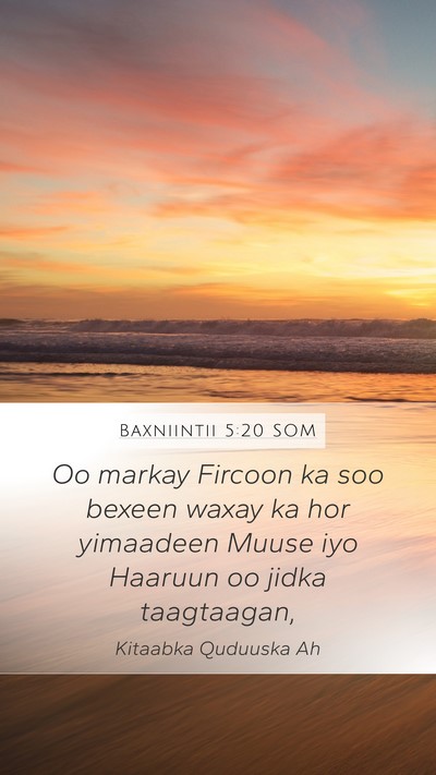 Baxniintii 5:20 SOM Mobile Phone Wallpaper - Oo markay Fircoon ka soo bexeen waxay ka hor - Mobile Bible Verse Wallpaper