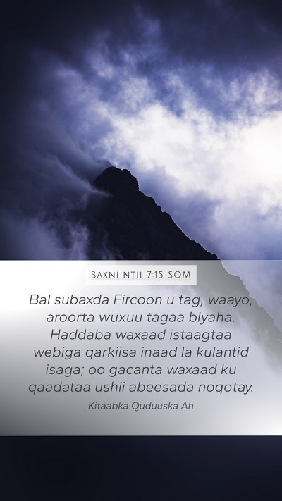 Baxniintii 7:15 SOM Bible Verse Image