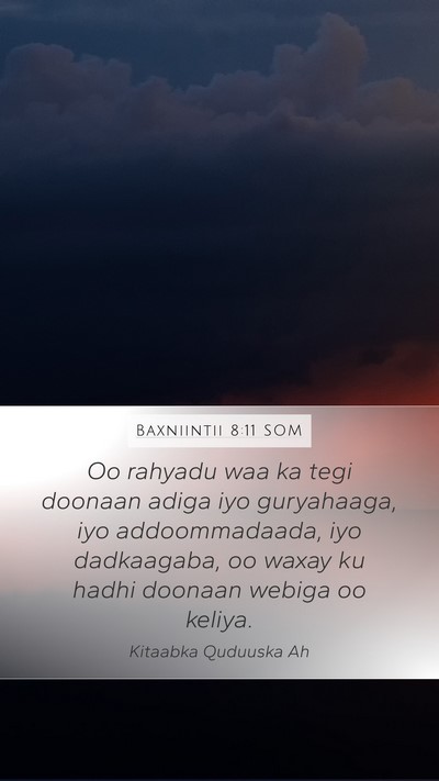 Baxniintii 8:11 SOM Mobile Phone Wallpaper - Oo rahyadu waa ka tegi doonaan adiga iyo - Mobile Bible Verse Wallpaper
