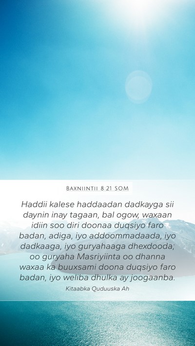 Baxniintii 8:21 SOM Bible Verse Image