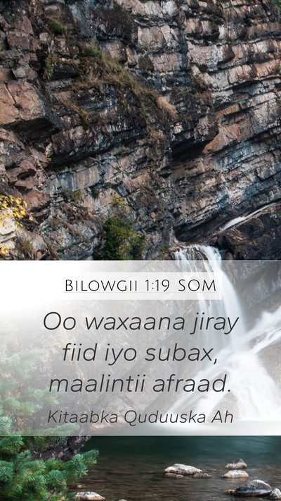 Bilowgii 1:19 SOM Bible Verse Image