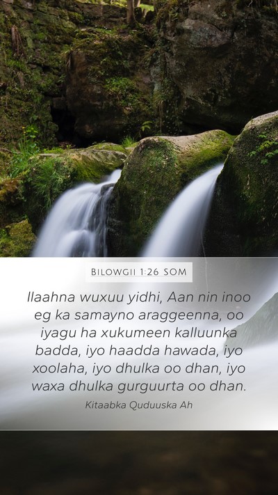 Bilowgii 1:26 SOM Bible Verse Image