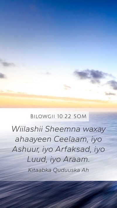 Bilowgii 10:22 SOM Bible Verse Image