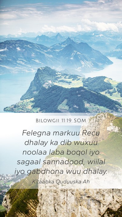 Bilowgii 11:19 SOM Mobile Phone Wallpaper - Felegna markuu Recu dhalay ka dib wuxuu noolaa - Mobile Bible Verse Wallpaper