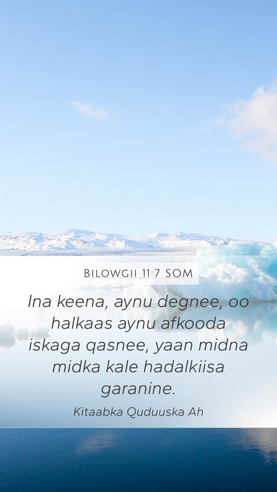 Bilowgii 11:7 SOM Bible Verse Image