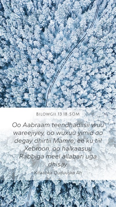 Bilowgii 13:18 SOM Bible Verse Image