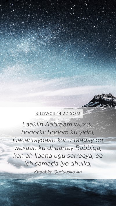 Bilowgii 14:22 SOM Bible Verse Image