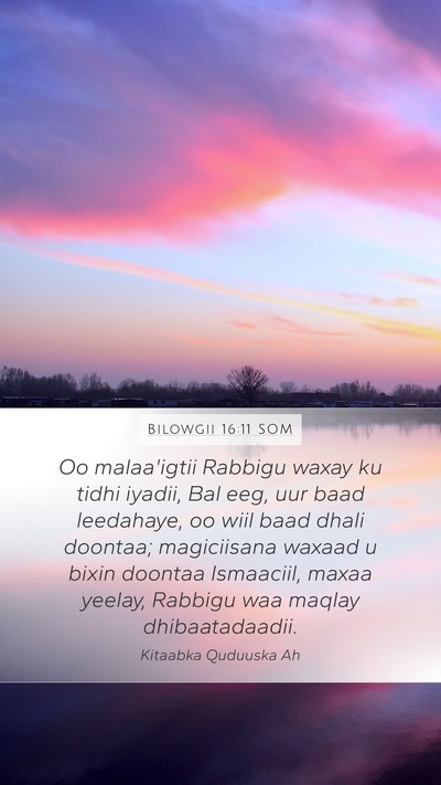 Bilowgii 16:11 SOM Bible Verse Image