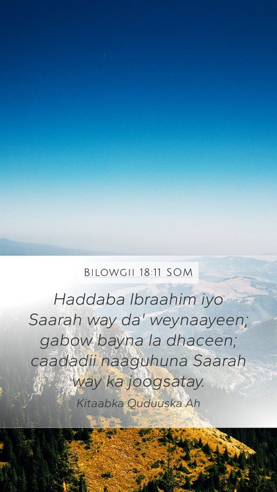 Bilowgii 18:11 SOM Bible Verse Image