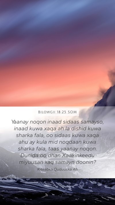 Bilowgii 18:25 SOM Bible Verse Image