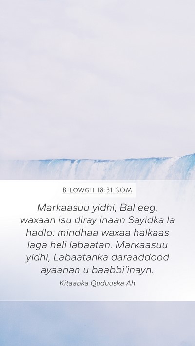 Bilowgii 18:31 SOM Mobile Phone Wallpaper - Markaasuu yidhi, Bal eeg, waxaan isu diray inaan - Mobile Bible Verse Wallpaper