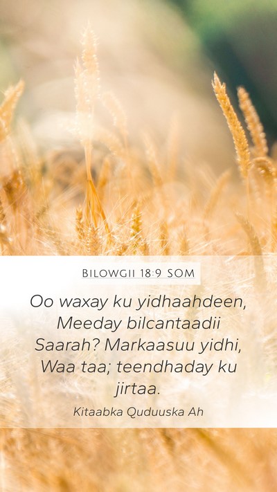 Bilowgii 18:9 SOM Mobile Phone Wallpaper - Oo waxay ku yidhaahdeen, Meeday bilcantaadii - Mobile Bible Verse Wallpaper