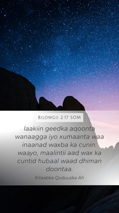 Bilowgii 2:17 SOM Bible Verse Image