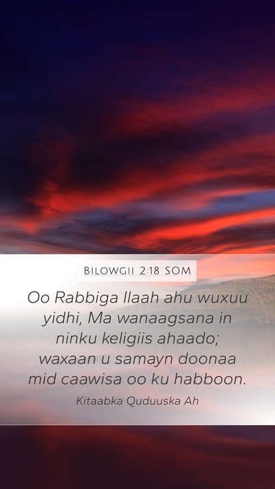 Bilowgii 2:18 SOM Bible Verse Image