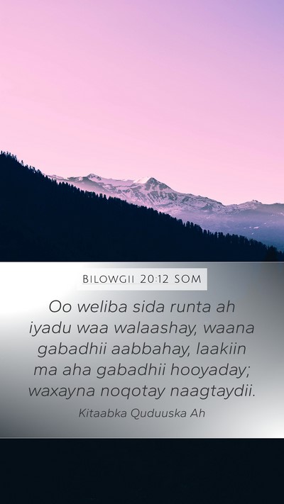 Bilowgii 20:12 SOM Bible Verse Image