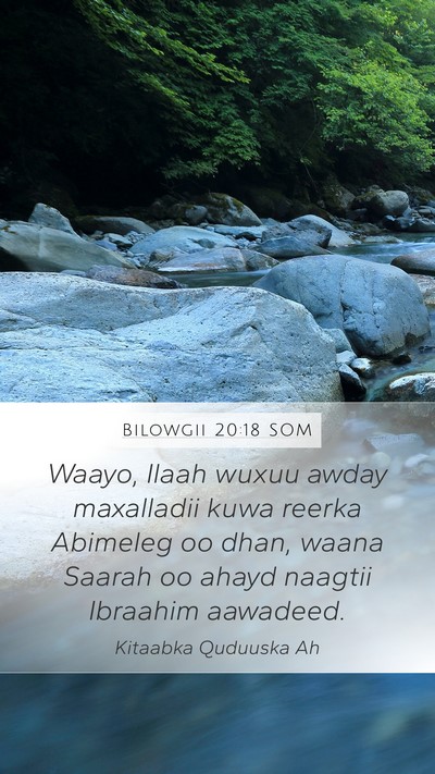 Bilowgii 20:18 SOM Bible Verse Image
