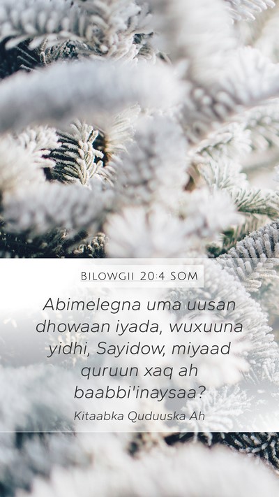 Bilowgii 20:4 SOM Bible Verse Image