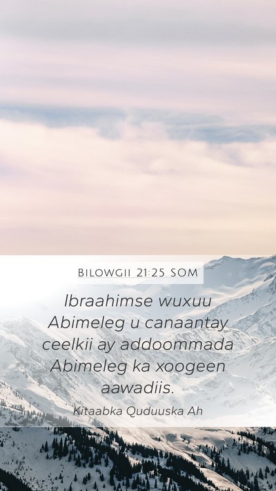 Bilowgii 21:25 SOM Bible Verse Image