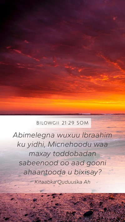 Bilowgii 21:29 SOM Bible Verse Image