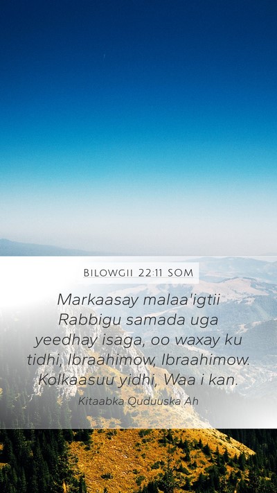 Bilowgii 22:11 SOM Bible Verse Image