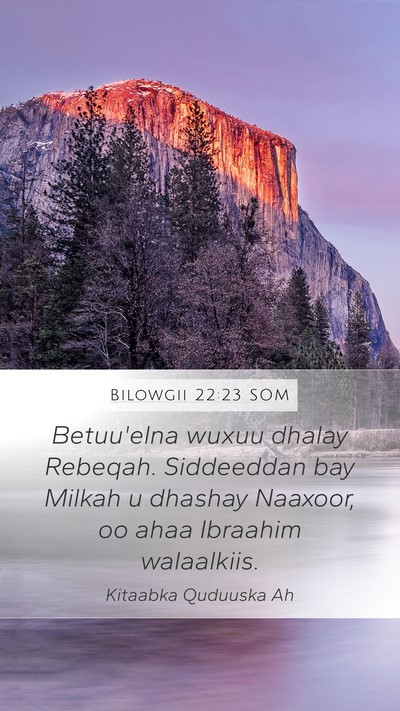 Bilowgii 22:23 SOM Bible Verse Image