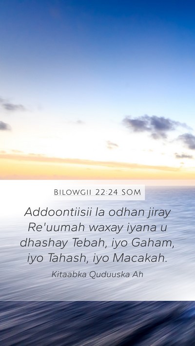 Bilowgii 22:24 SOM Bible Verse Image