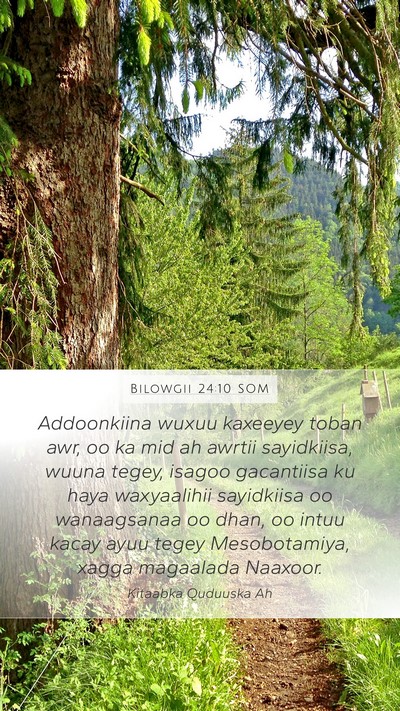 Bilowgii 24:10 SOM Bible Verse Image