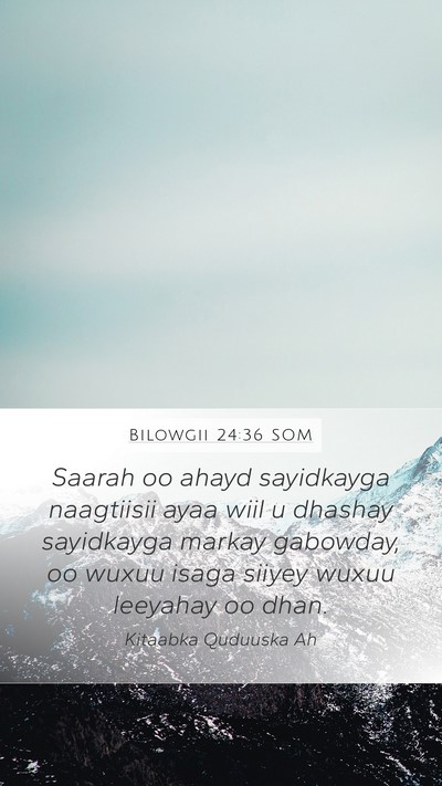 Bilowgii 24:36 SOM Bible Verse Image