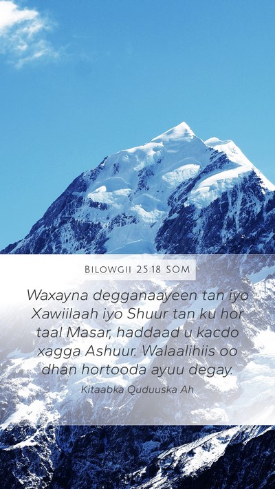 Bilowgii 25:18 SOM Bible Verse Image