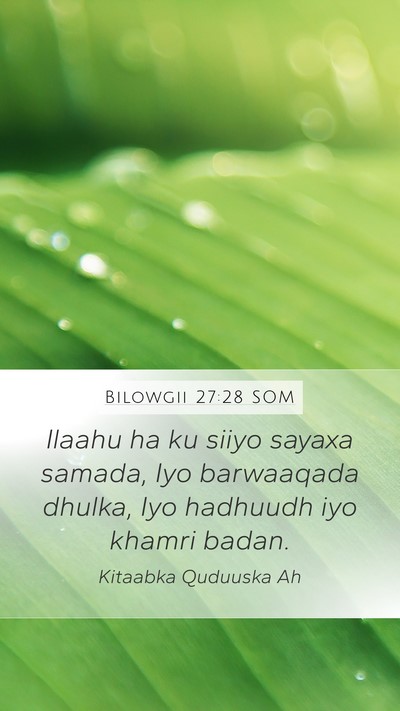 Bilowgii 27:28 SOM Bible Verse Image