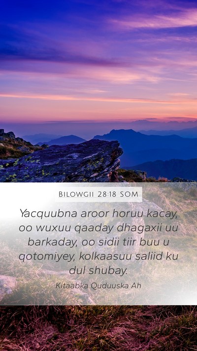 Bilowgii 28:18 SOM Bible Verse Image